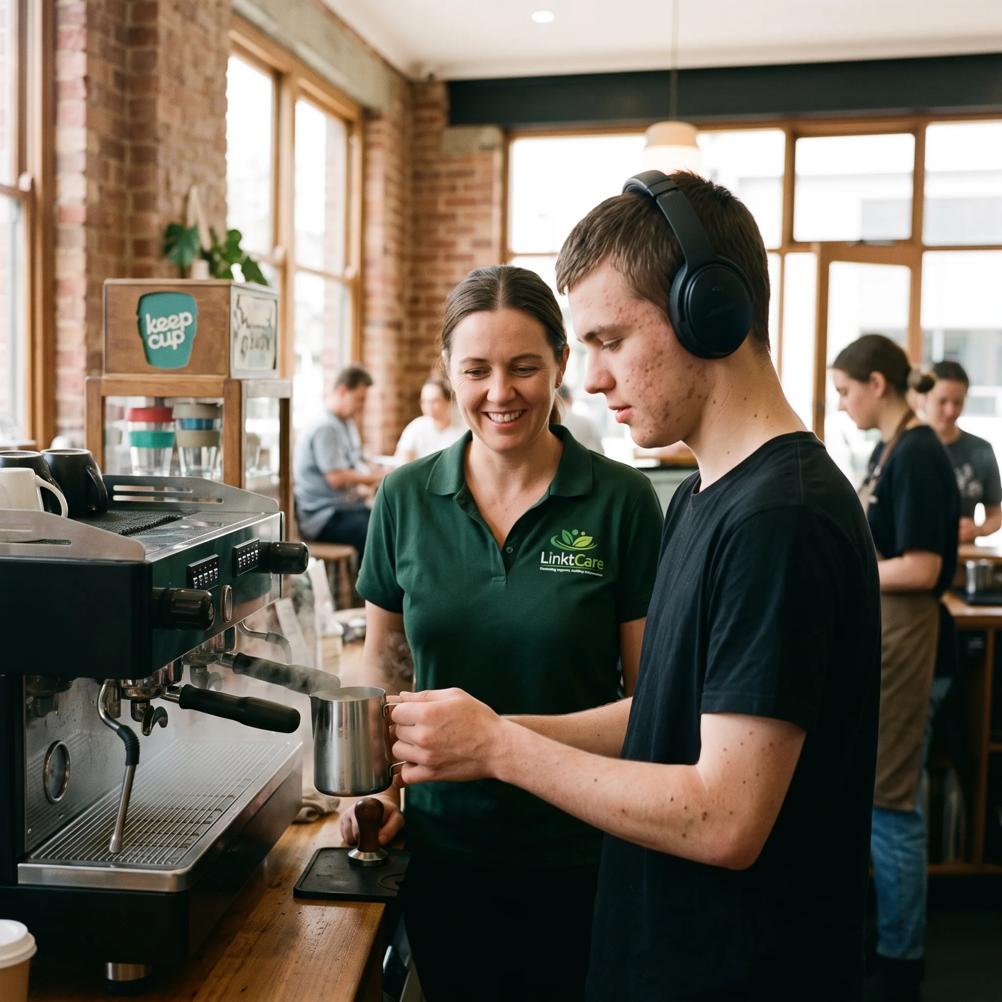 Community access support at a local cafe